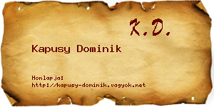 Kapusy Dominik névjegykártya