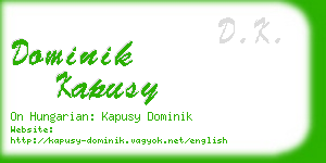 dominik kapusy business card